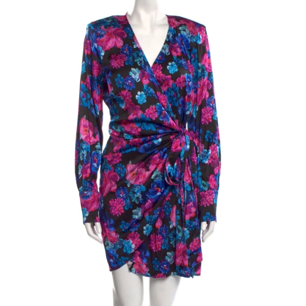 Floral Print Wrap Mini Dress